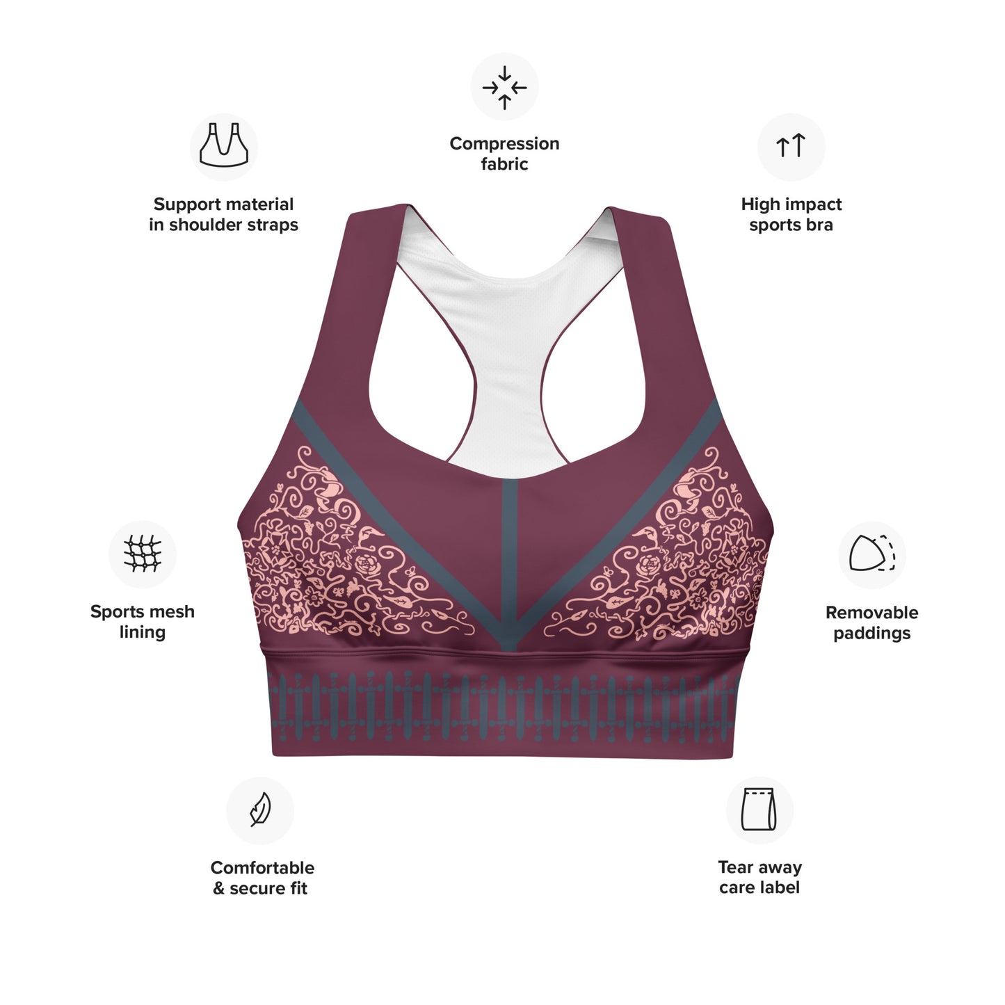 Stabby Princess Longline sports bra